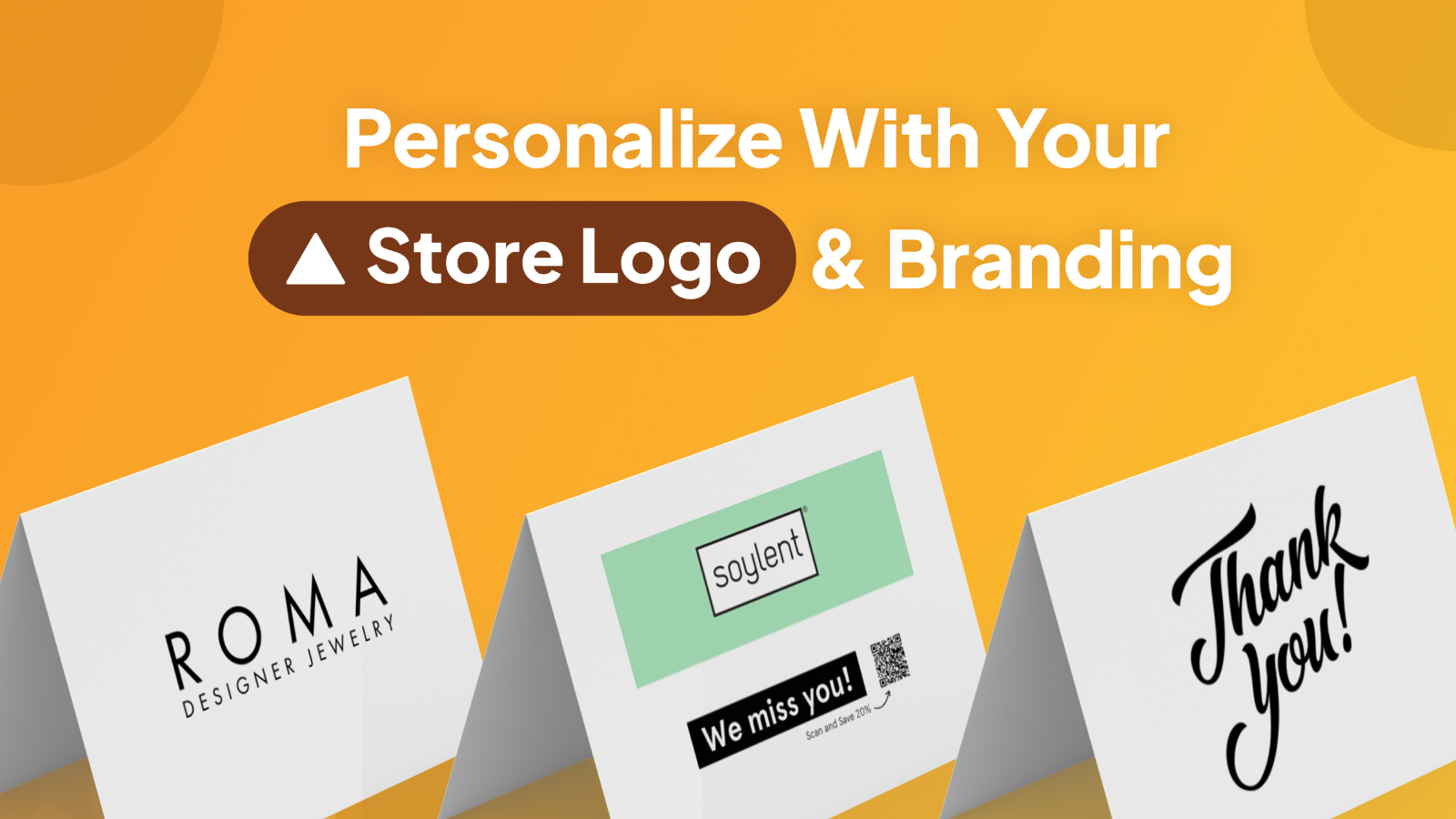 Añade tu logotipo o marca para personalizar las notas y tarjetas de correo directo