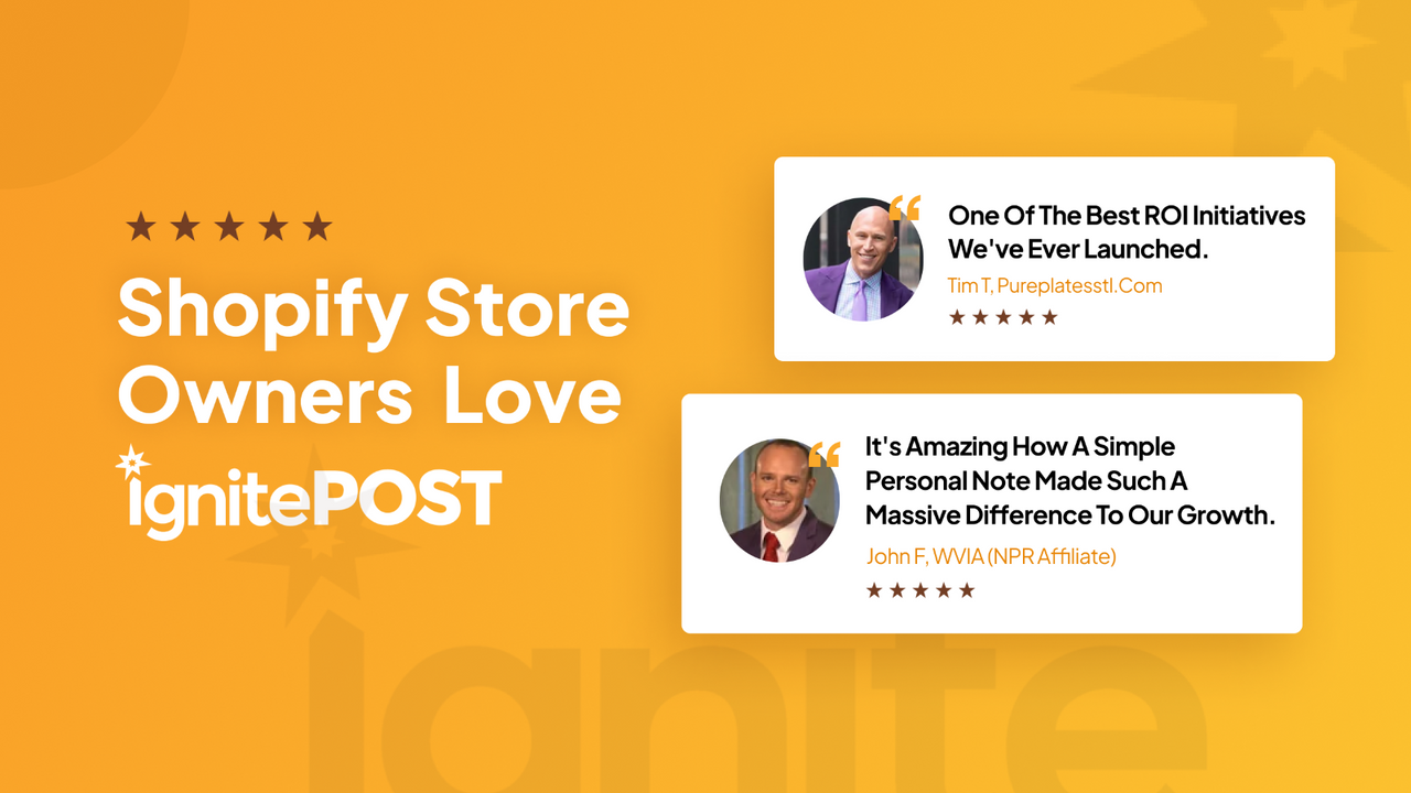 Shopify Stores love the ROI of Direct Mail cards and notes