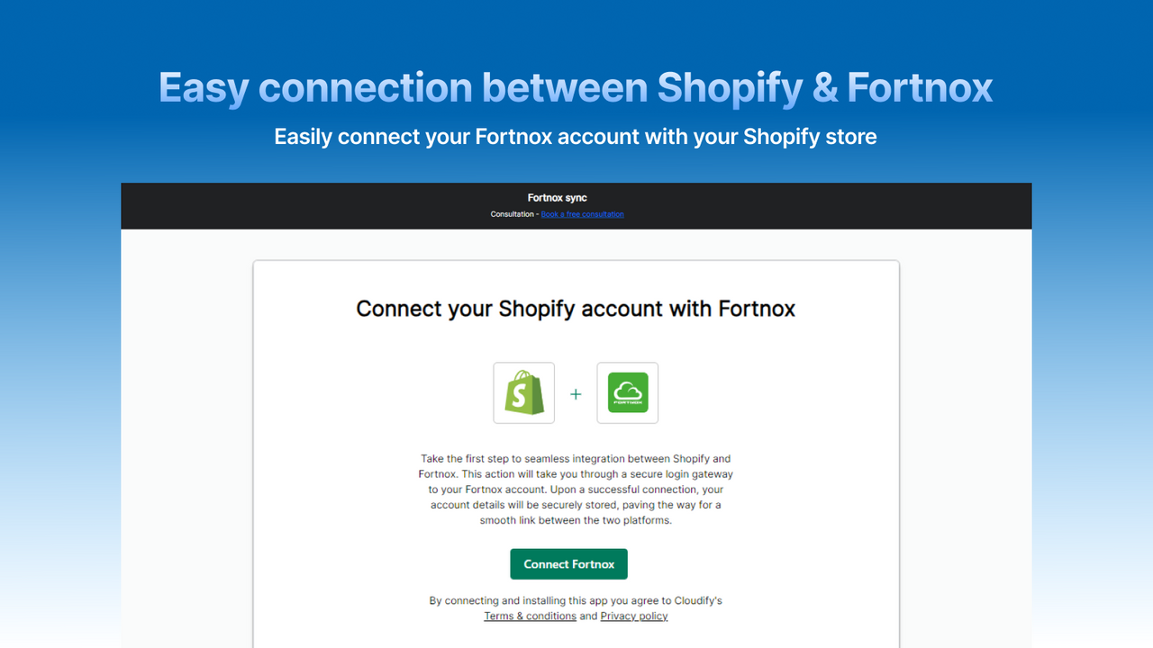 Conecta fácilmente tu cuenta de Fortnox con tu tienda Shopify