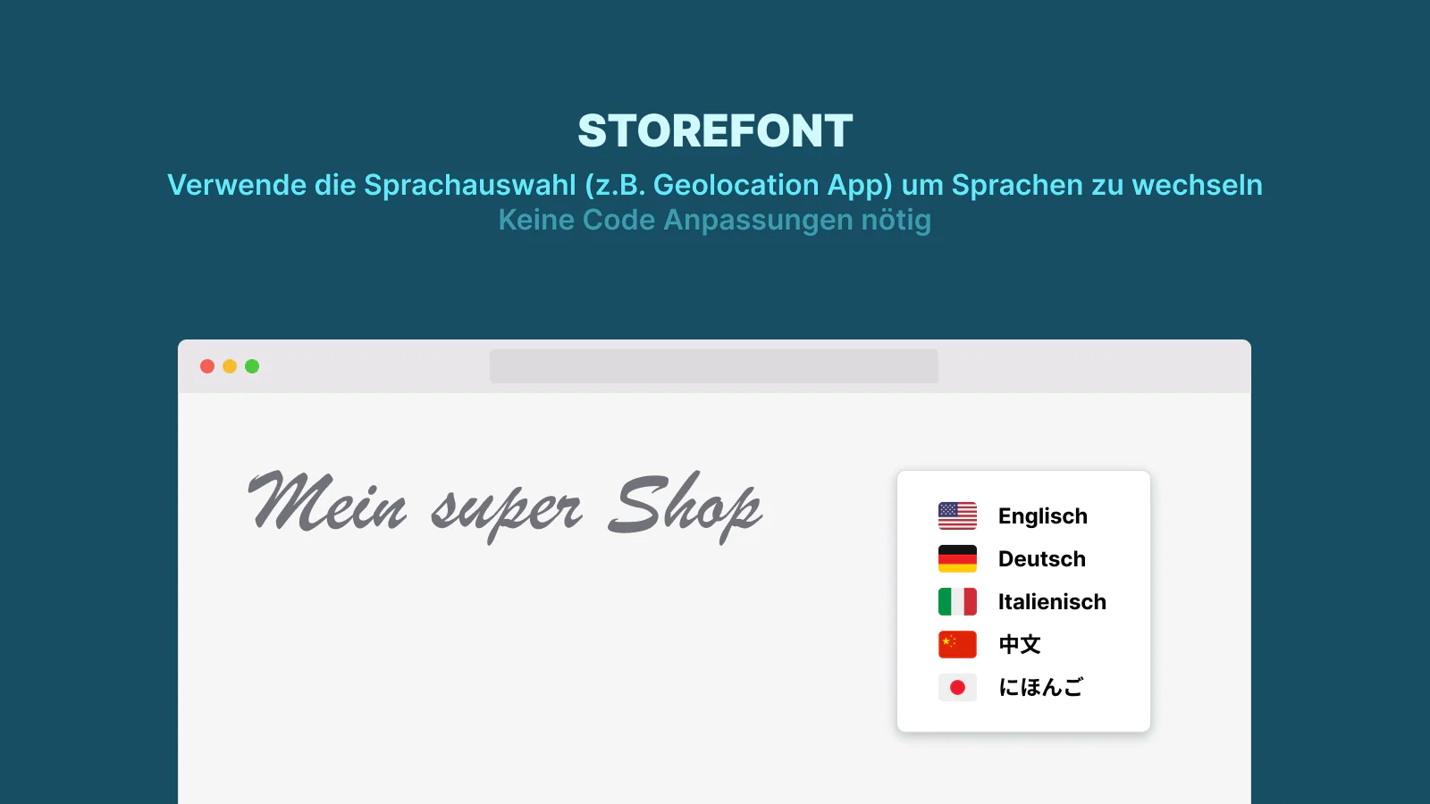 Sprachauswahl im Storefront