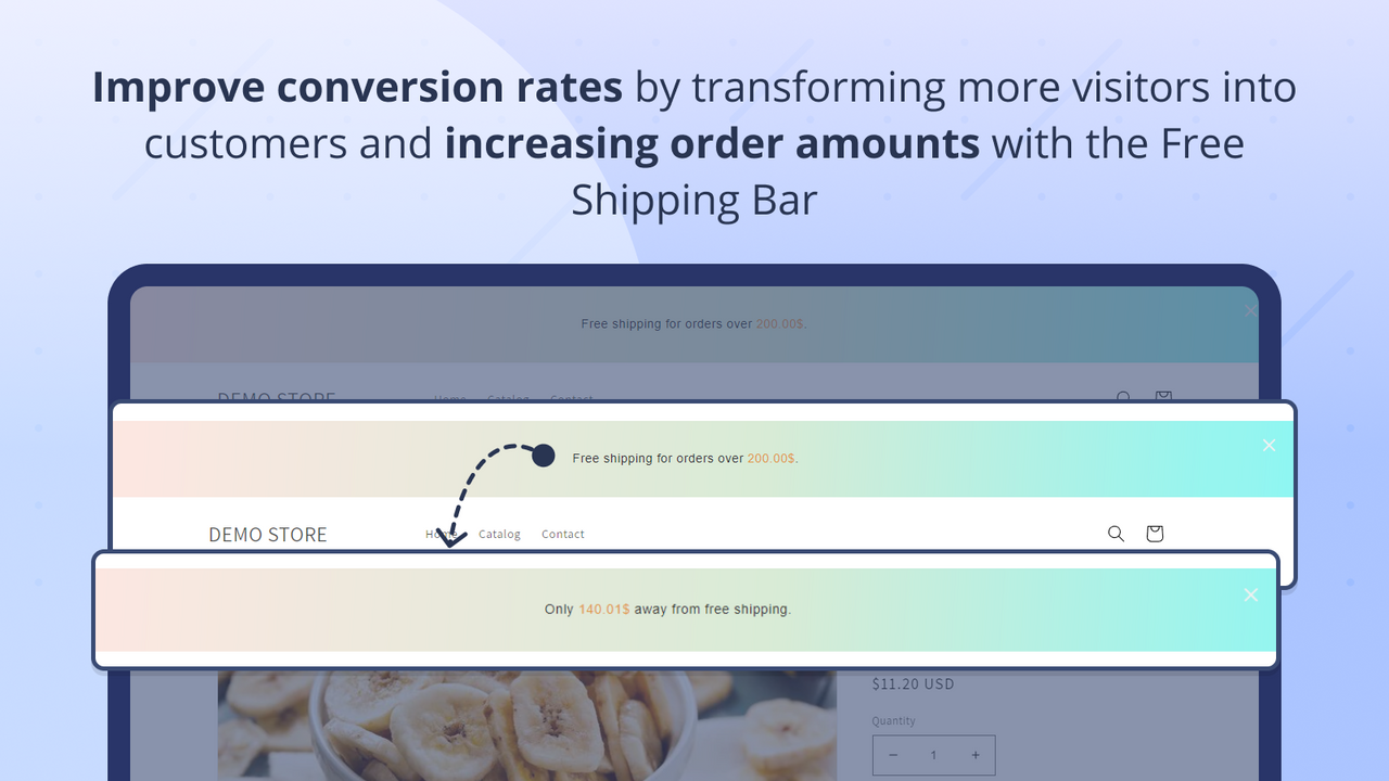 Mejora las tasas de conversión con una barra de cuenta regresiva de objetivo de envío gratis