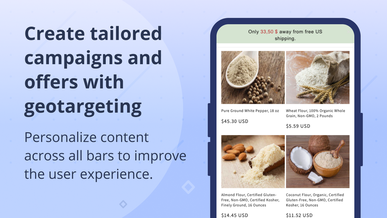 Create tailored campaigns, offers, and vitals with geotargeting