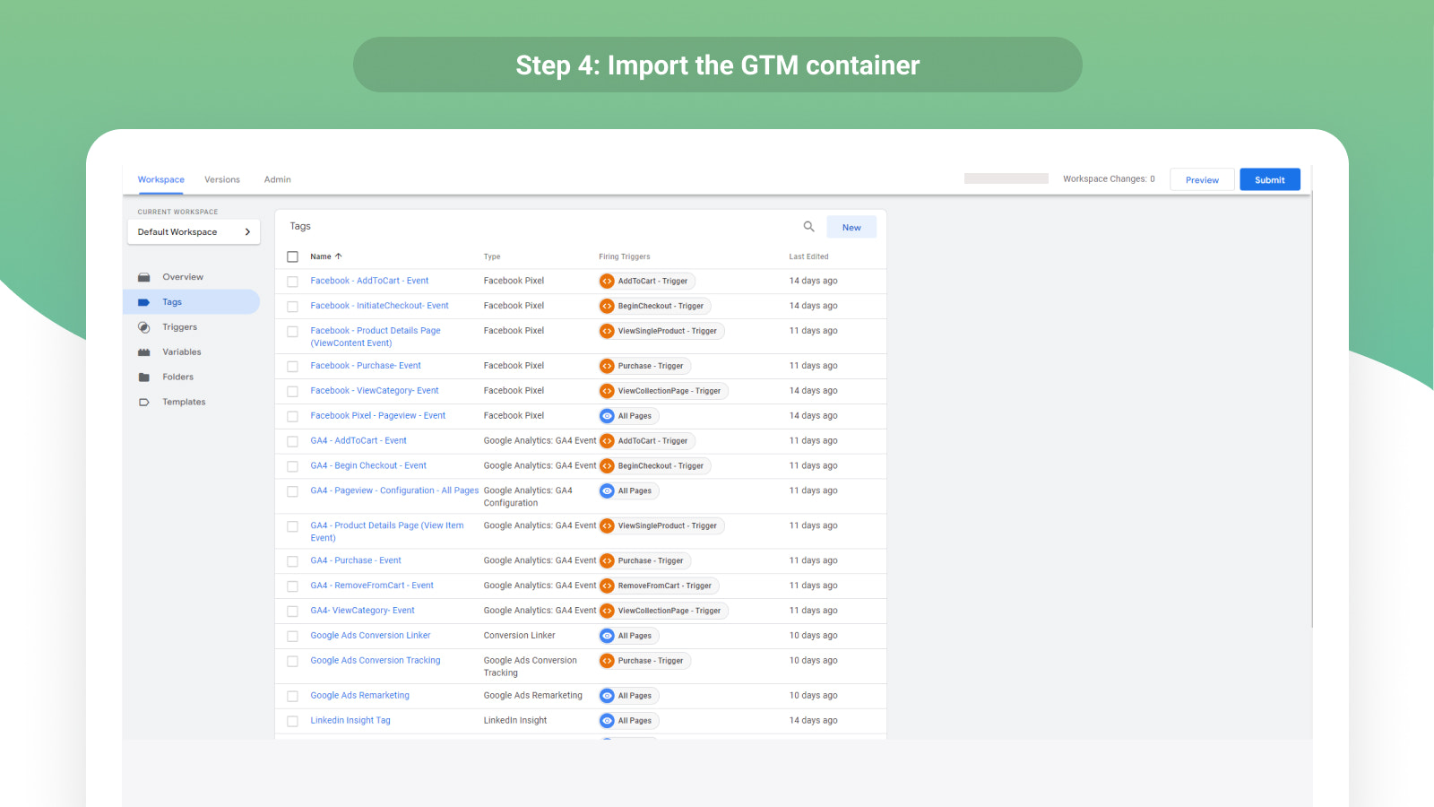 importeer templates