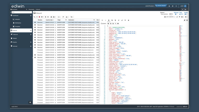 EDICOM ‑ EDI Connectivity Screenshot