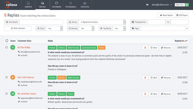 Kundetilbagemeldings Dashboard