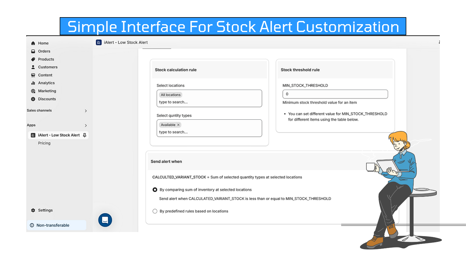 iAlert ‑ Low Stock Alert Screenshot