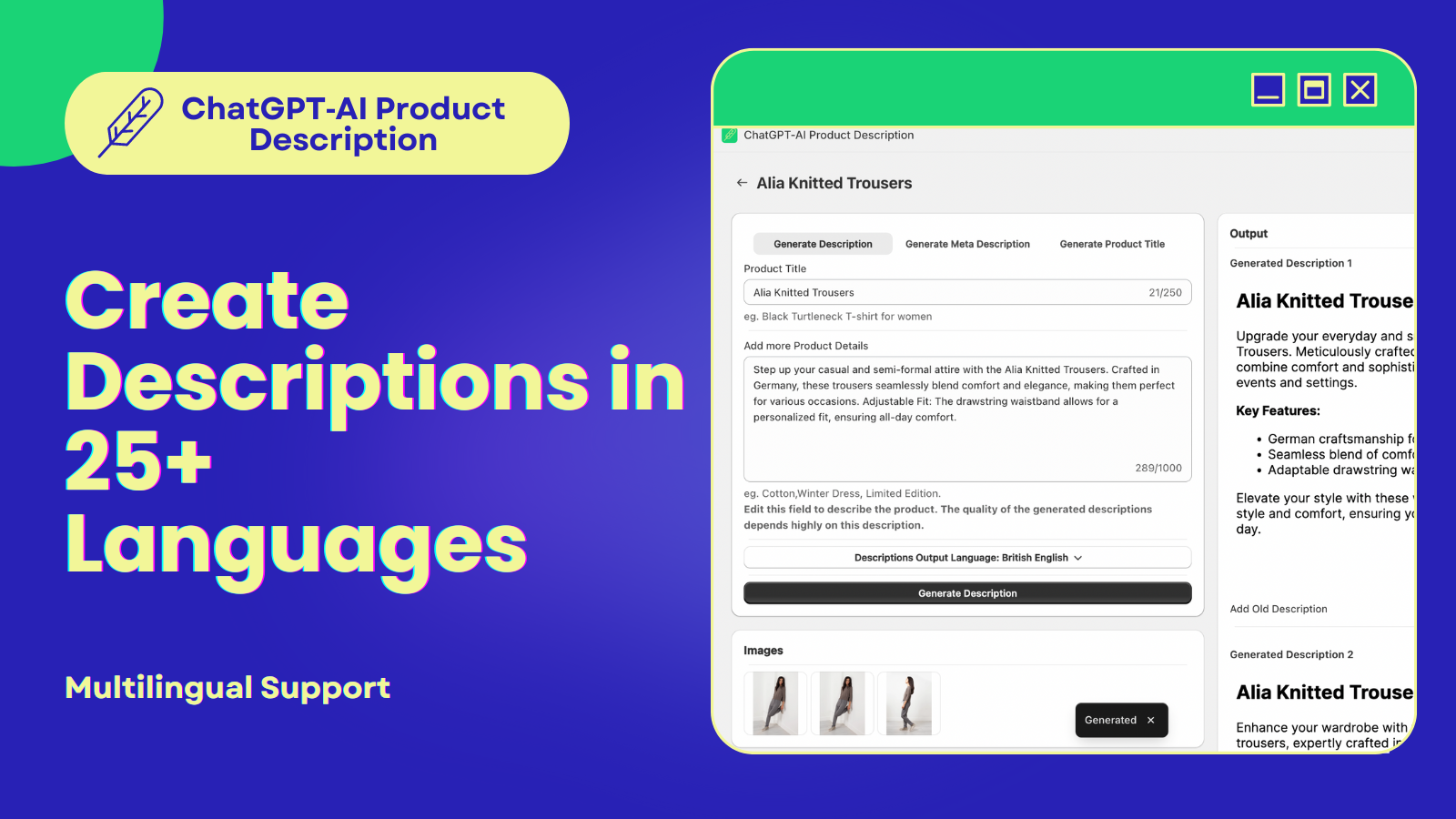 Generate Product Descriptions in Multiple Languages