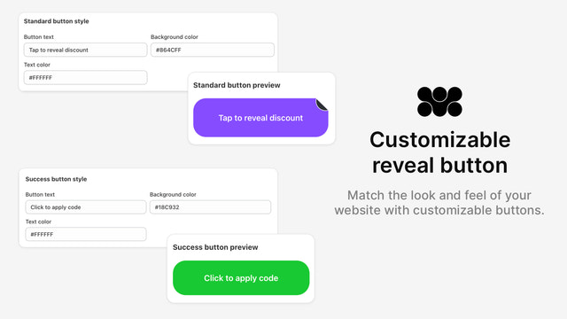 customizable discount reveal button