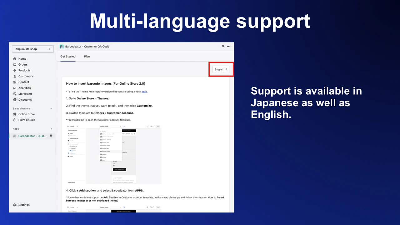 Multi-language support