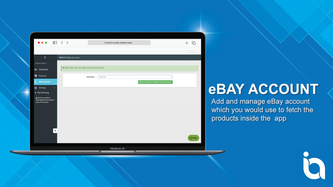 Autorisez le compte eBay dans l'application pour récupérer les annonces.