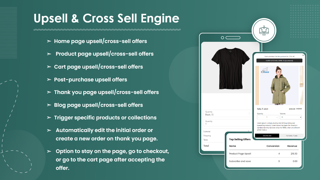 Upsell & Cross Sell Engine Feature billede