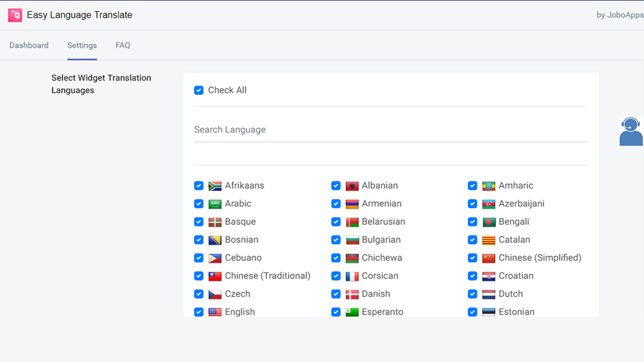 seleção de idioma do easy language translate