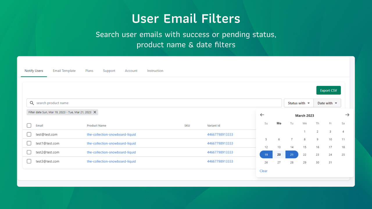 Gebruiker E-mail Filters