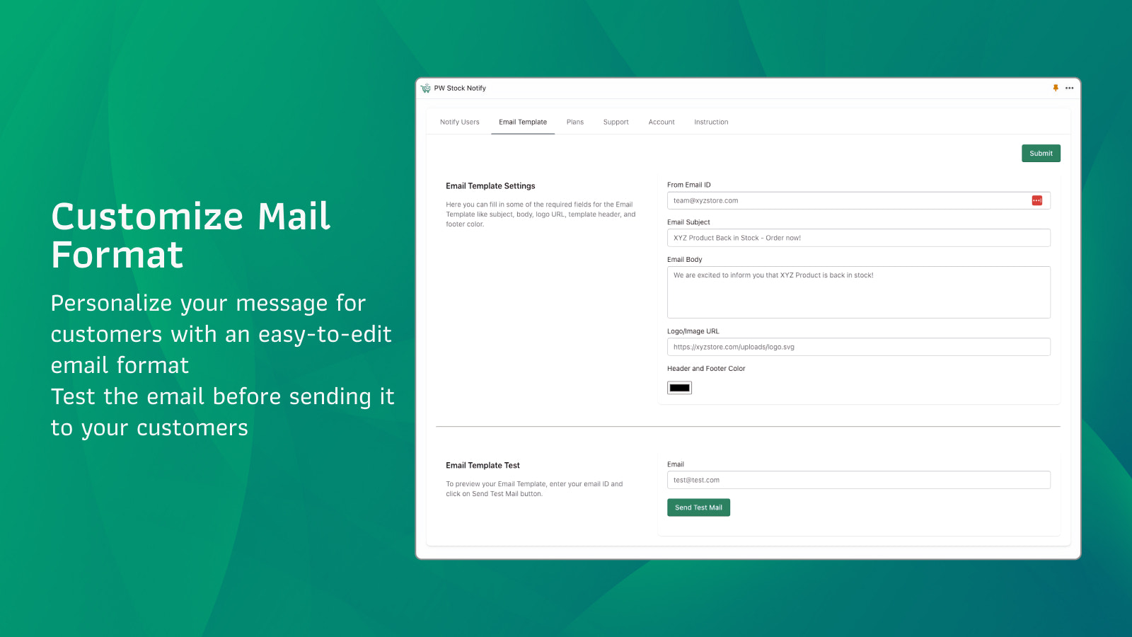 Customize Mail Format
