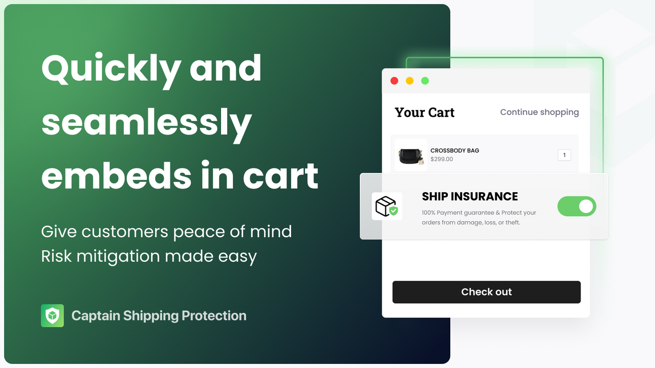 Captain Shipping Protection Cart Widget