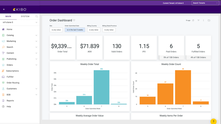 Kibo Order Management Screenshot