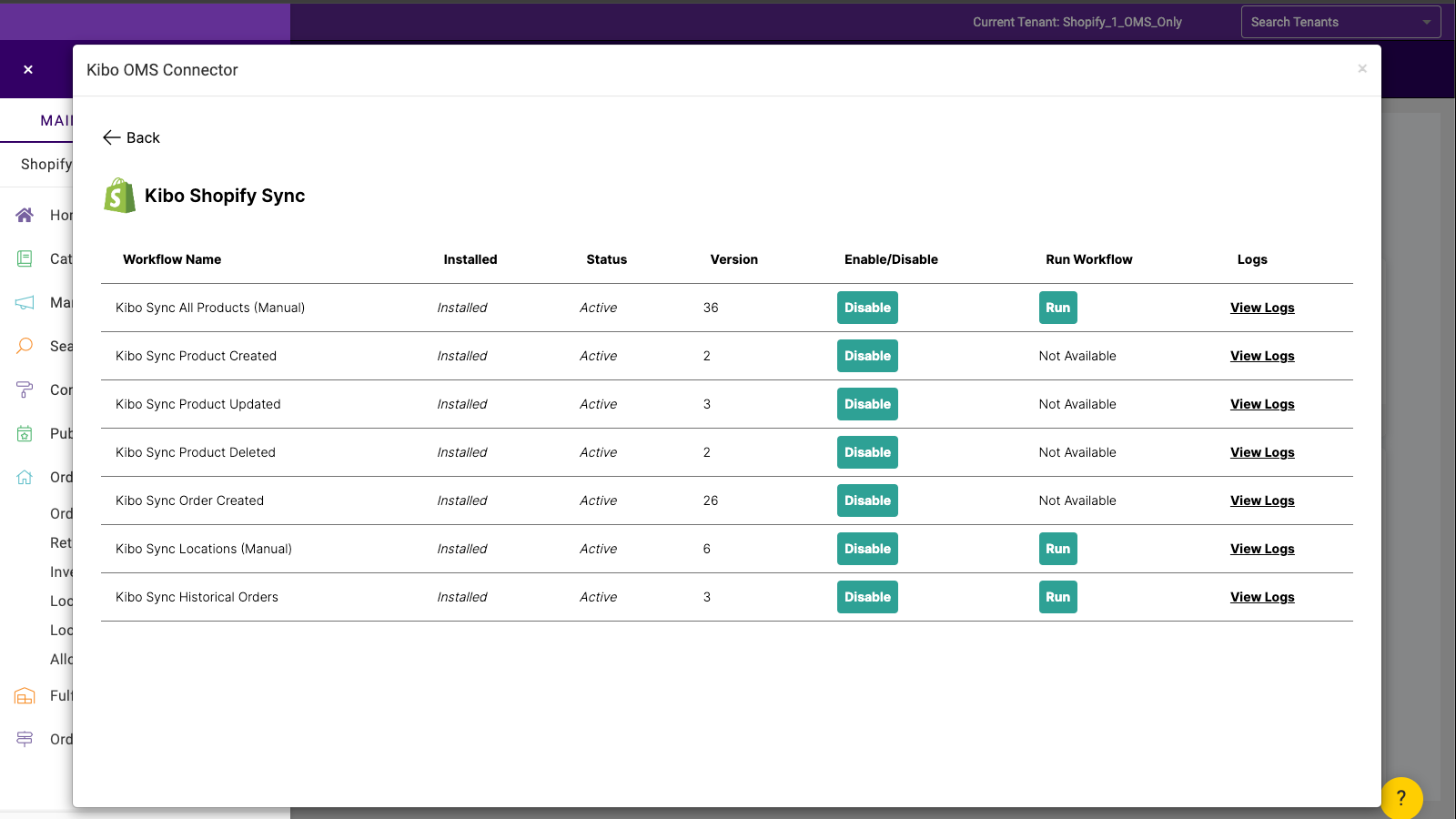 Kibo Order Management Screenshot