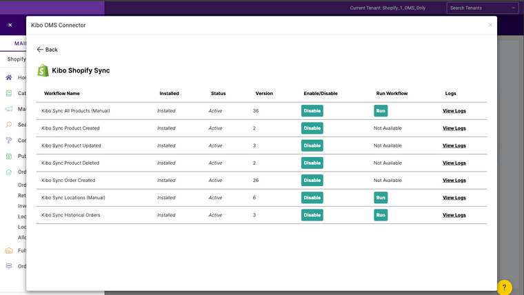 Kibo Order Management Screenshot