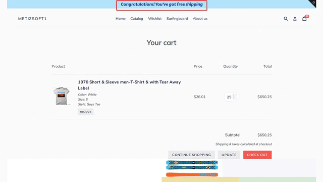 Easy shipping bar demo Steg 3