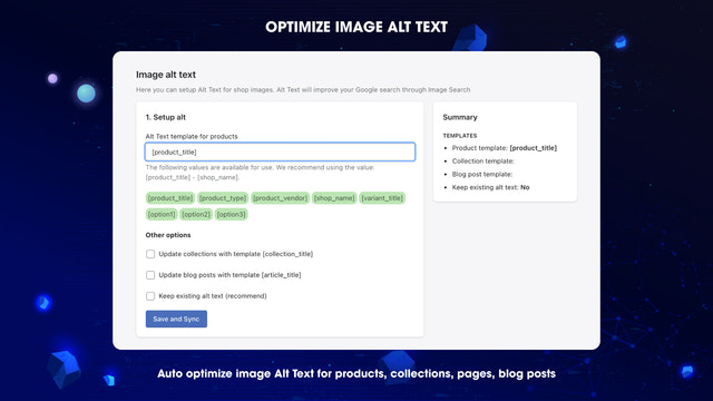 Otimizar imagens ilimitadas com modelo de texto ALT para imagens de SEO