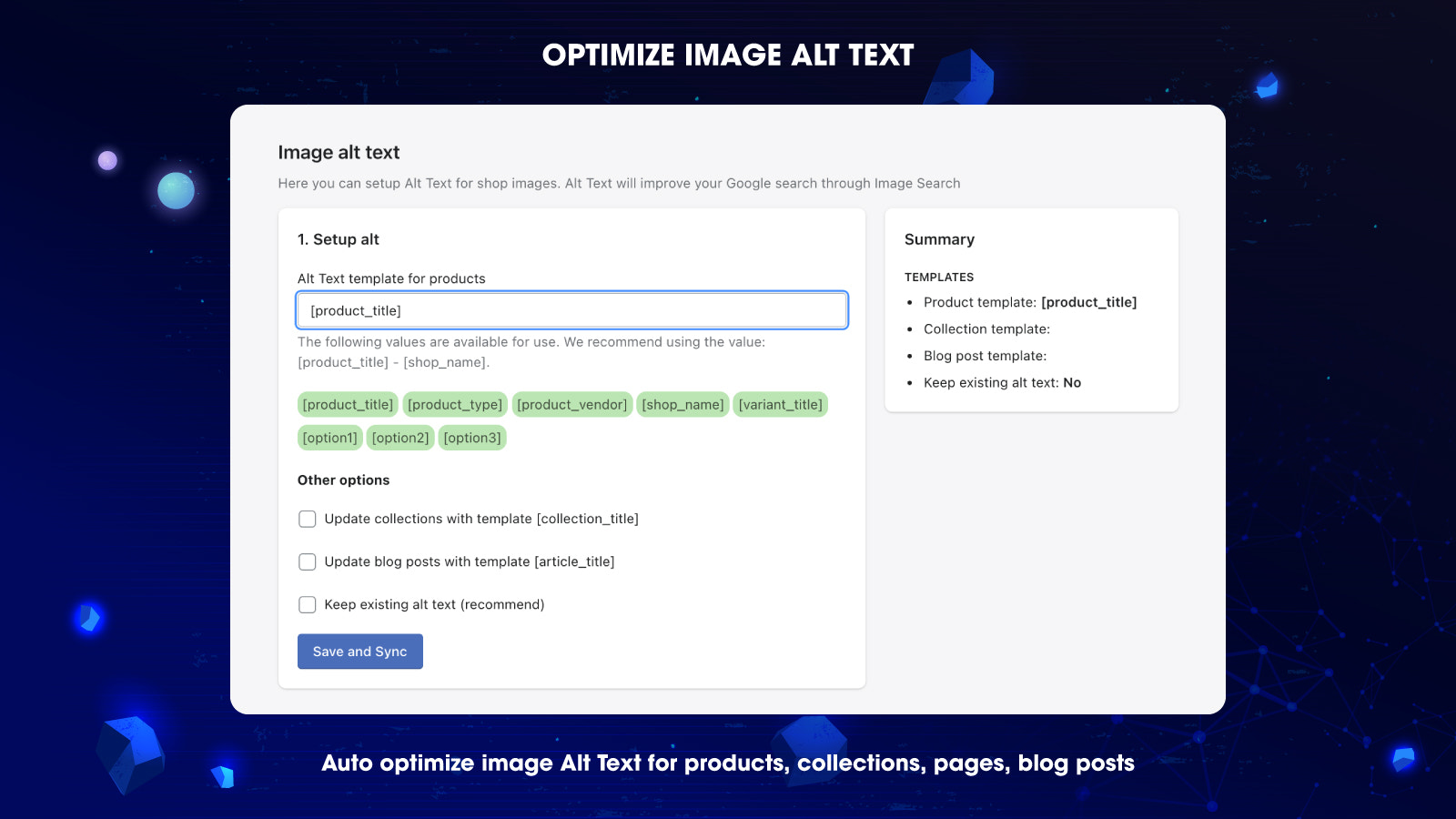 Optimieren Sie unbegrenzte Bilder mit ALT Text Vorlage für SEO Bilder