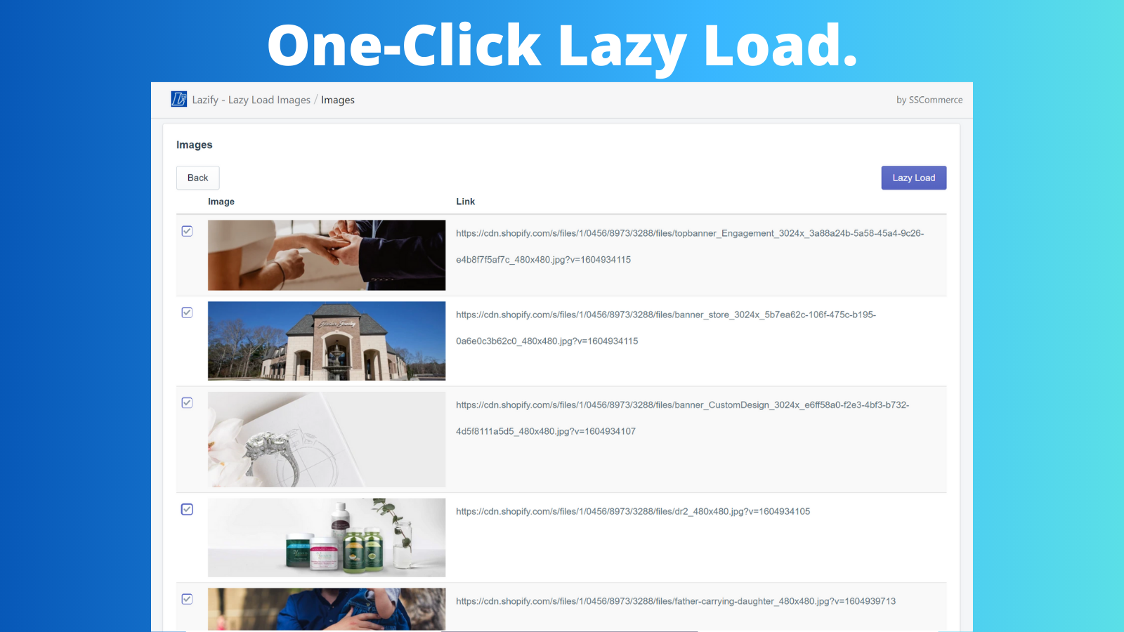 Eén-klik Lazy Load