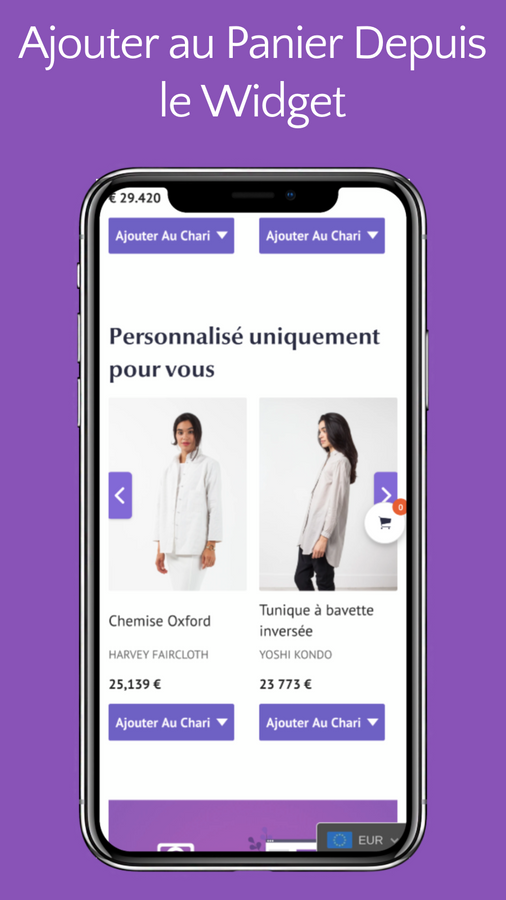 Recommandations personnalisées sur mobile