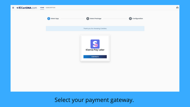 Select your payment gateway. 