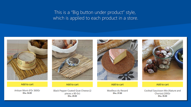 Schönes Quadrat unter Produktbutton - Kaufen Button