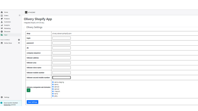 liste des commandes et action Olivery