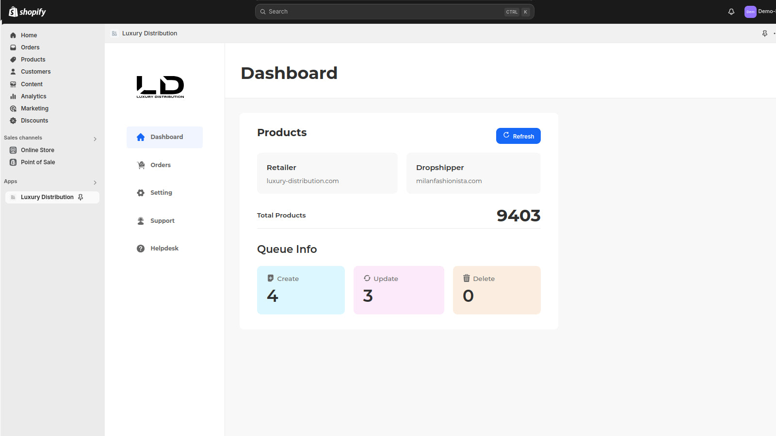 Luxury Distribution Dropship Screenshot