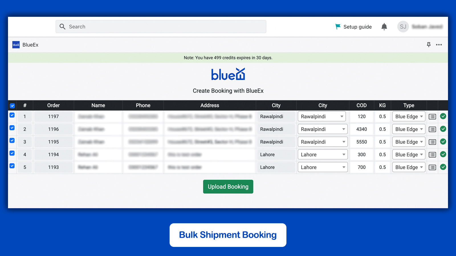 Enkelt- eller Bulkbooking