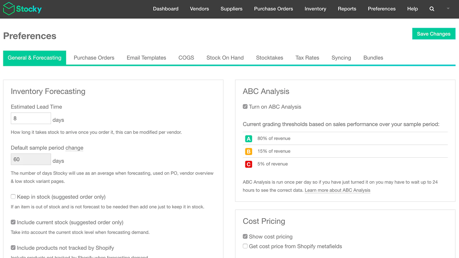 Customize your forecasting settings to fit your store's needs