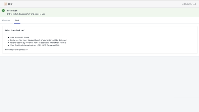 Ordr FAQ Page