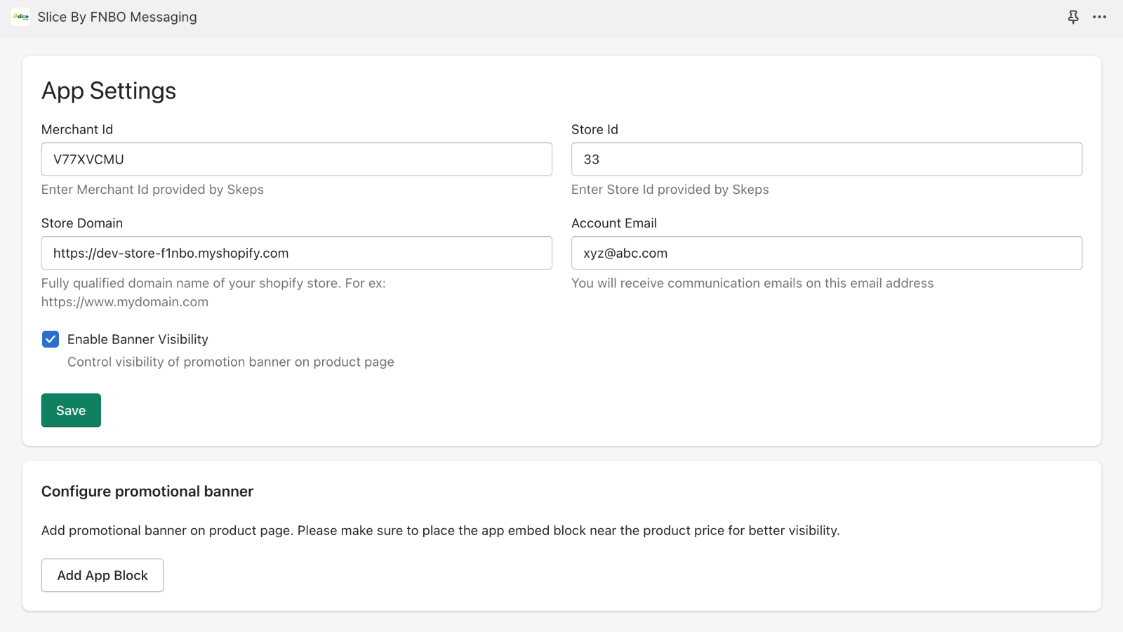 Configuraciones de mensajes de Slice