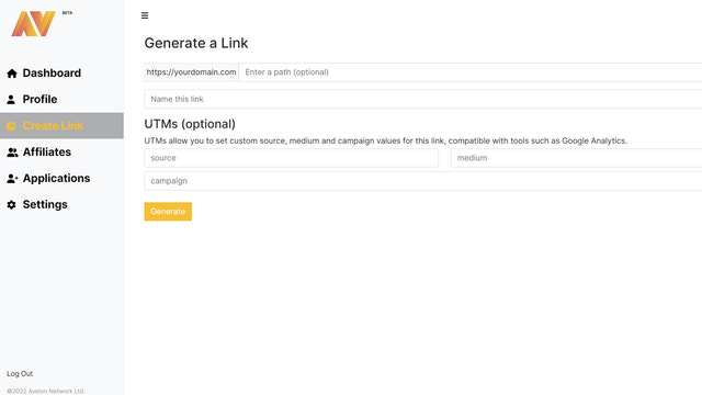 Build your own tracking links to give to affiliates.