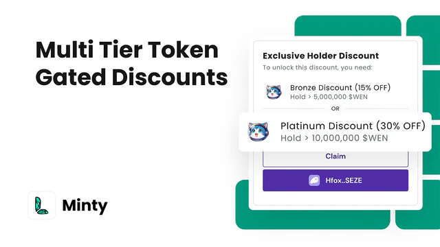 Multi tier discounts based on token amount hold