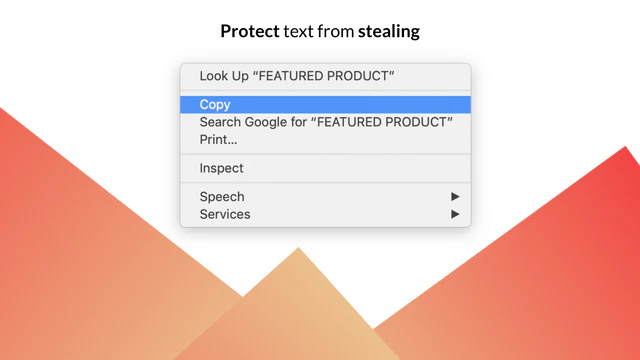 Shopify Mega Anti-Theft– disable copy context menu