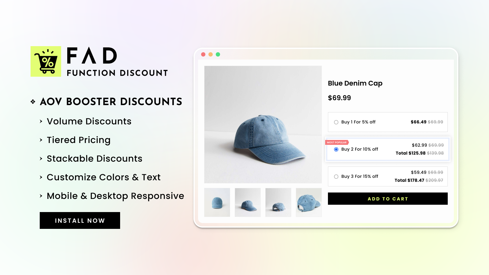 Functional discount volume offer