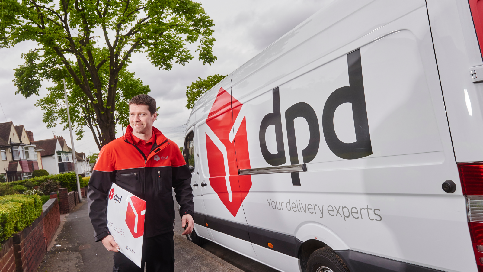 A DPD Driver delivering
