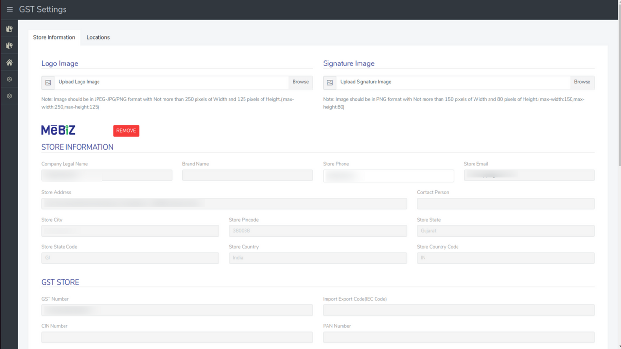 Page de configuration