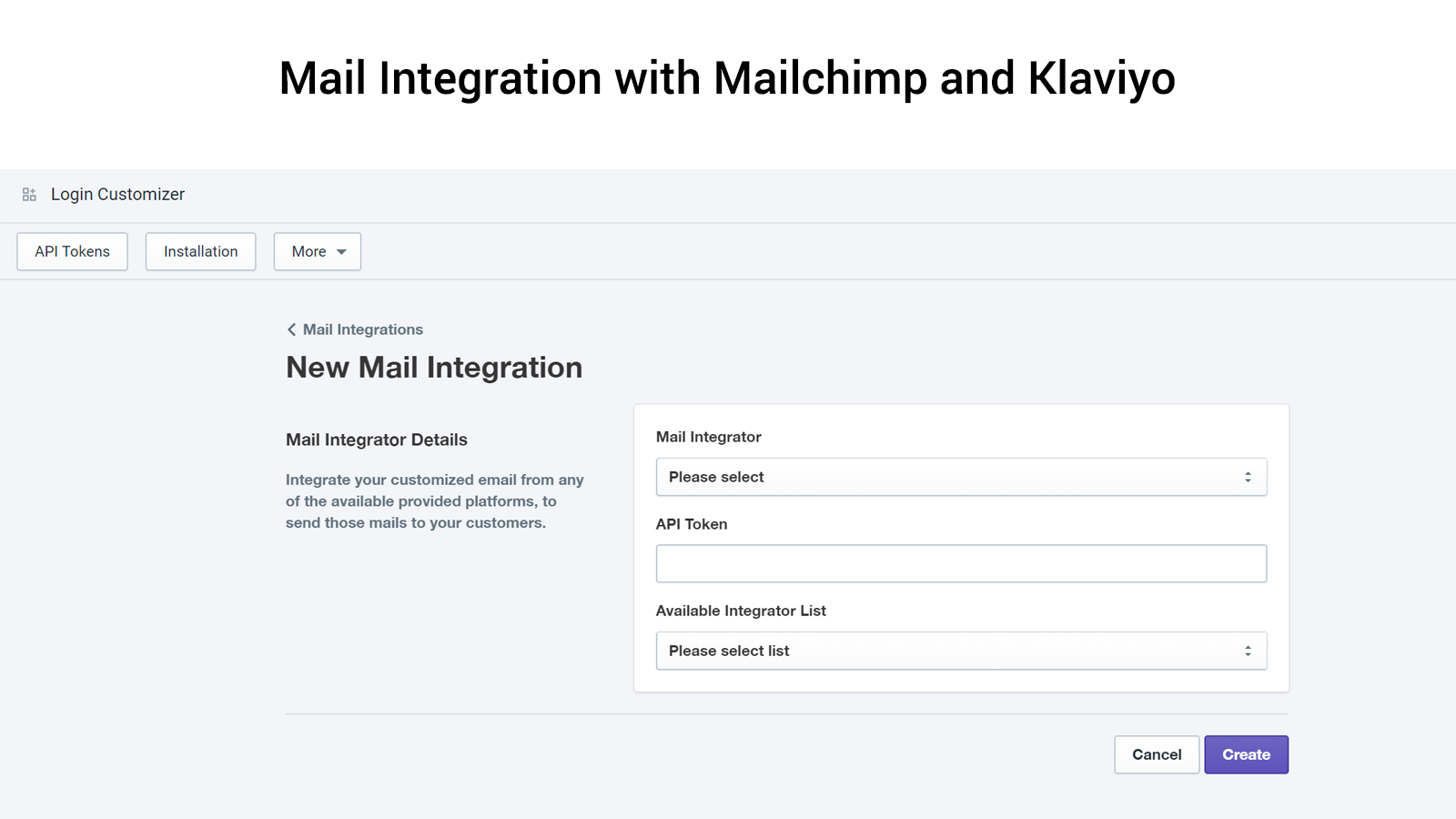 Mailchimp en klaviyo-integratie