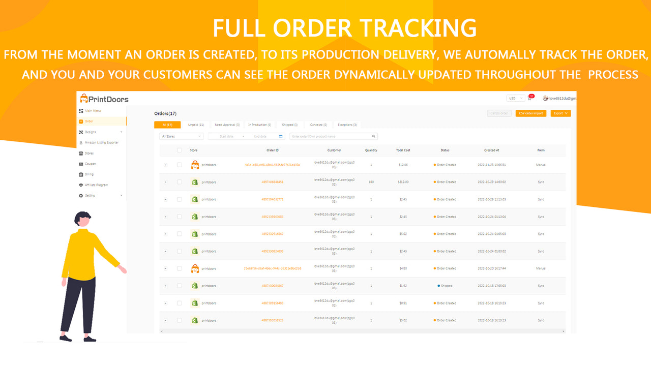 Order fulfillment page