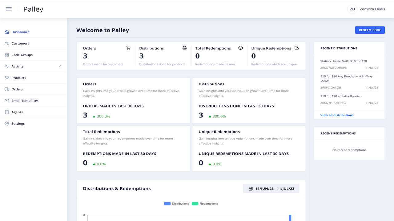 Palley Dashboard