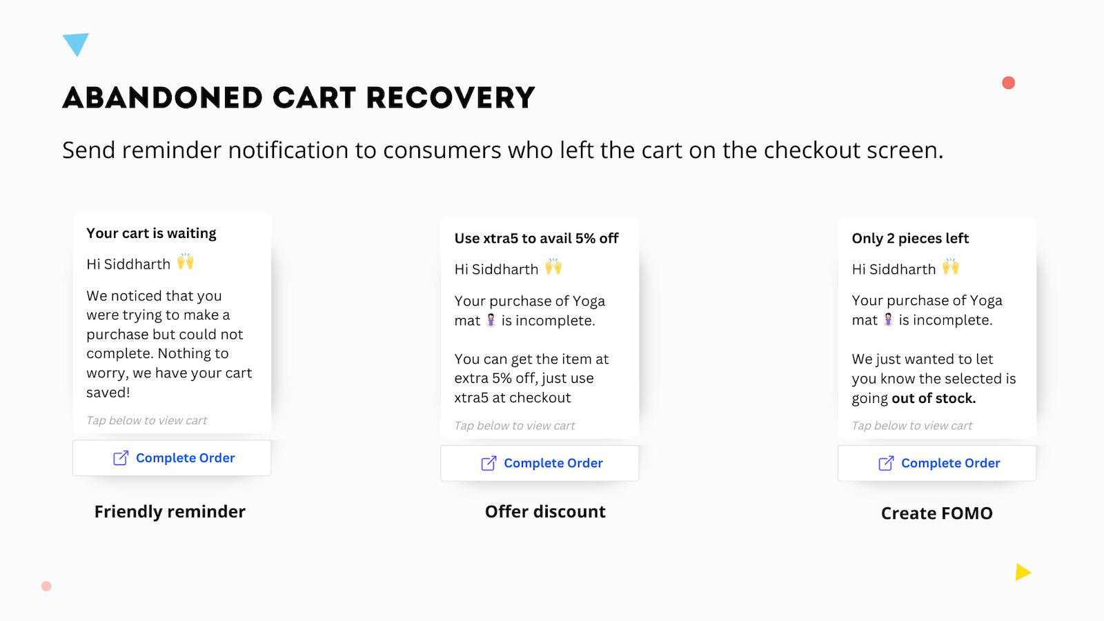 Abandon Cart Recovery