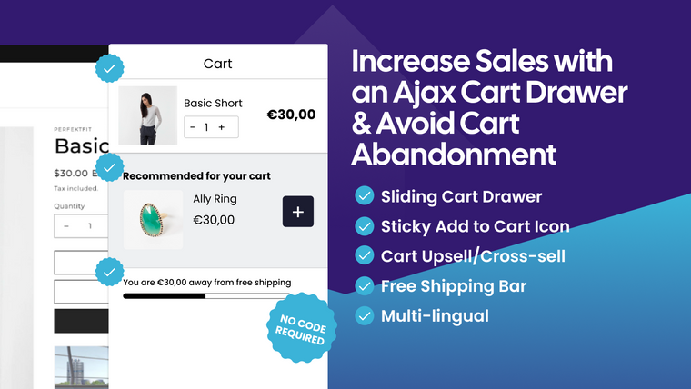 Quick Upsell Cart Drawer Screenshot