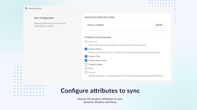 Configure atributos para sincronizar