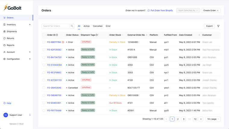 GoBolt Merchant Portal Screenshot