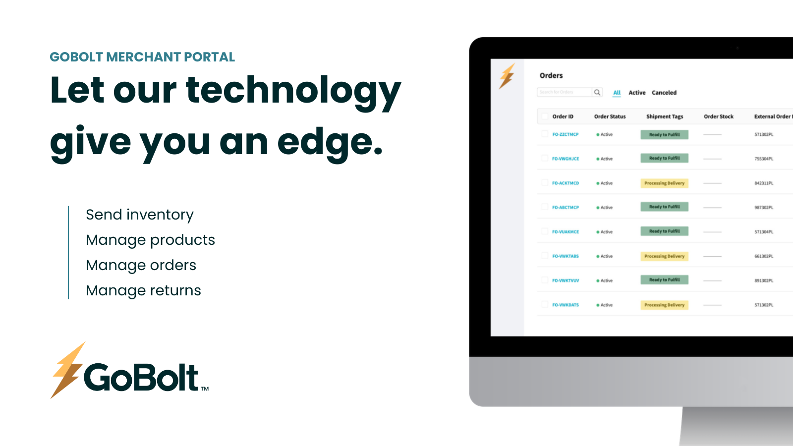 GoBolt Merchant Portal - Låt vår teknik ge dig en fördel.