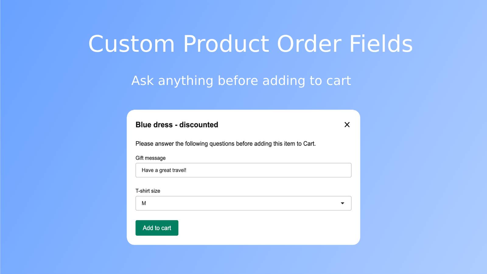 Crafty Order Fields